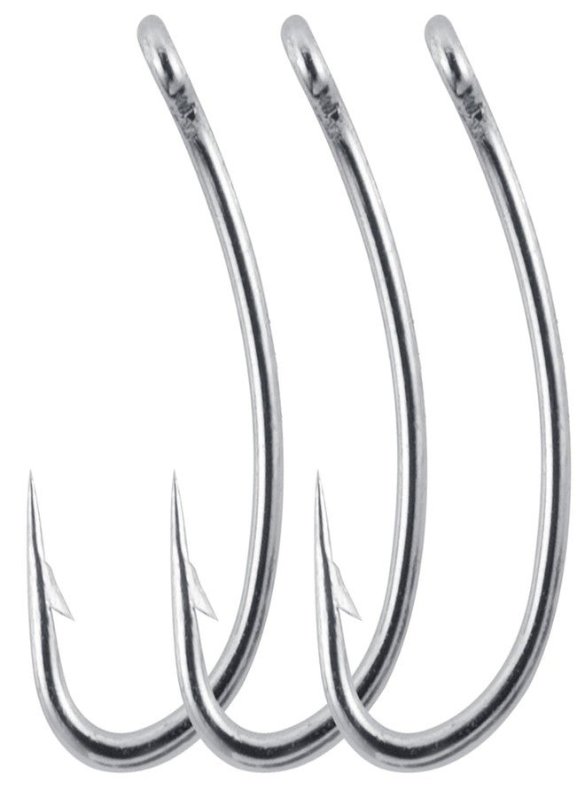 Dr.Fish 100 Pack Nyphm Fly Hooks Curved Shank Fly Tying Fishing Hook Short Shank Tying Flies Emergers Shrimp Nymph Caddis Pupa Freshwater Silver #12 - Image 1